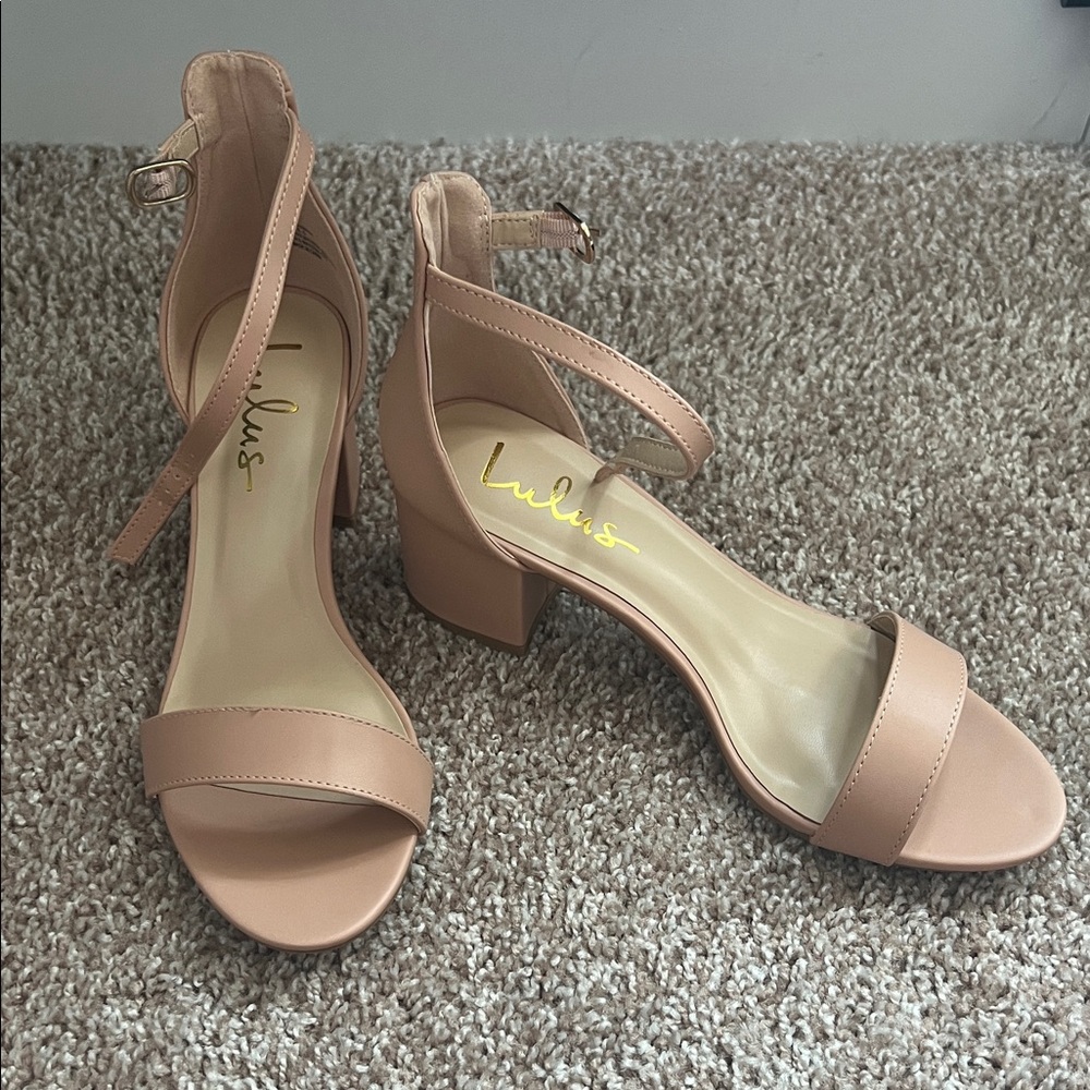 Lulu's Harper Almond Heeled Sandals, 8.5, NWT - Picture 2 of 5